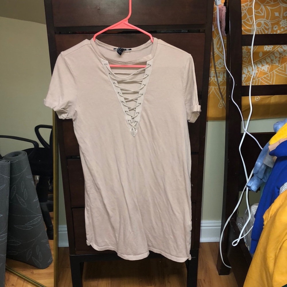 Tan Shirt-Dress.